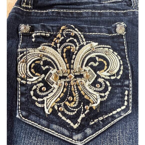 Love Nation 8T Jeans Stretch Boot Cut Embellished Denim Embroidered Pockets - Picture 4 of 7
